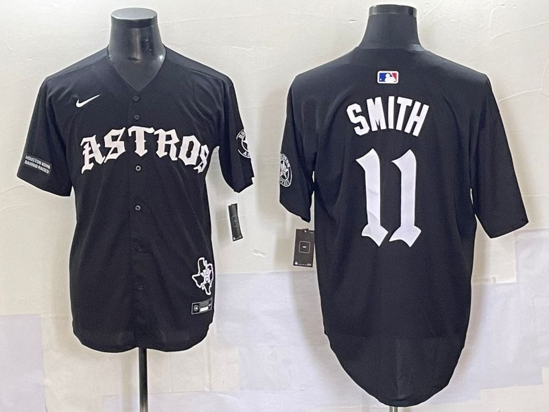 Men 2025 Houston Astros #11 Smith Black Seven generations Joint Name Nike MLB Jersey style 70413